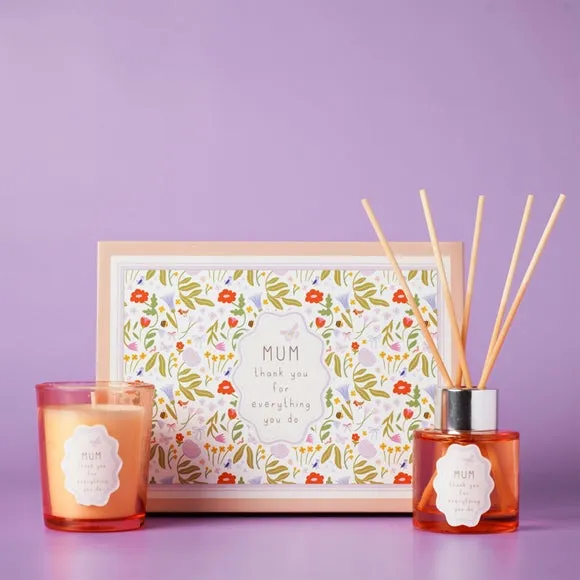 Love Life Mum Lychee & Raspberry Mini Candle & Diffuser Set