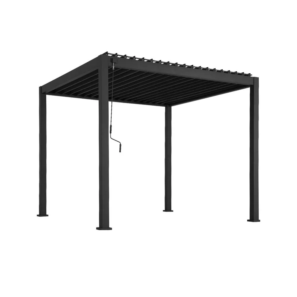 sweeek Louvered pergola aluminium 3 x 3m V2 in Dark Grey 2