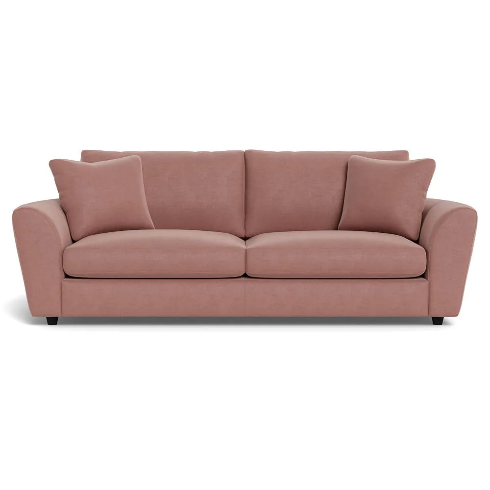Heal's Snooze 5 Seater Sofa Smart Luxe Velvet Dusky Pink Black Feet 1
