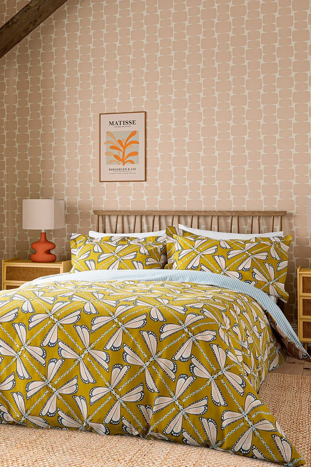 Scion 'Moon Flights' Cotton Duvet Cover Set in Mustard