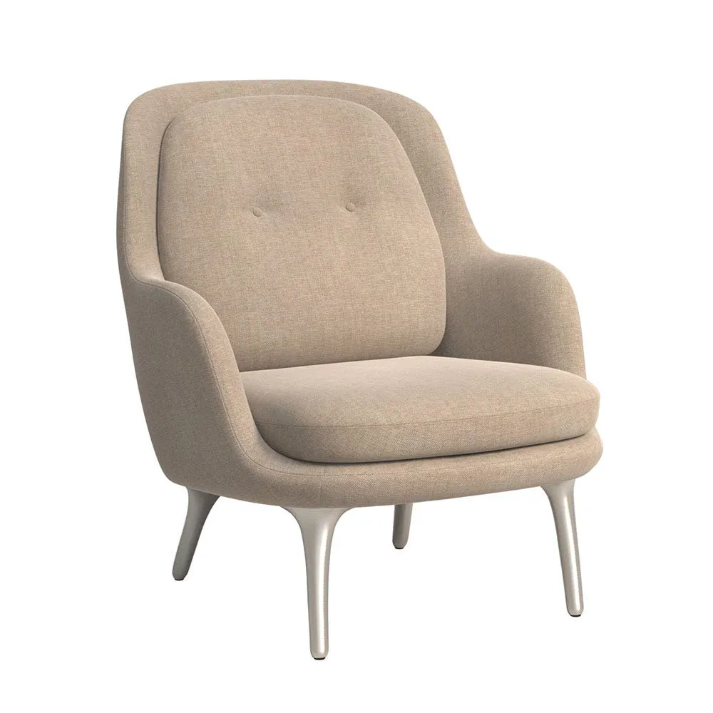 Fritz Hansen Fri Lounge Chair Beige Fabric Aluminium Legs 2