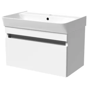 Wickes Easton White 1 Drawer Wall Hung Vanity Unit - 430 x 600mm