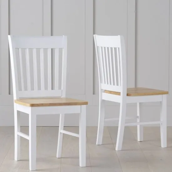 Sculptor Oak And White Dining Chairs