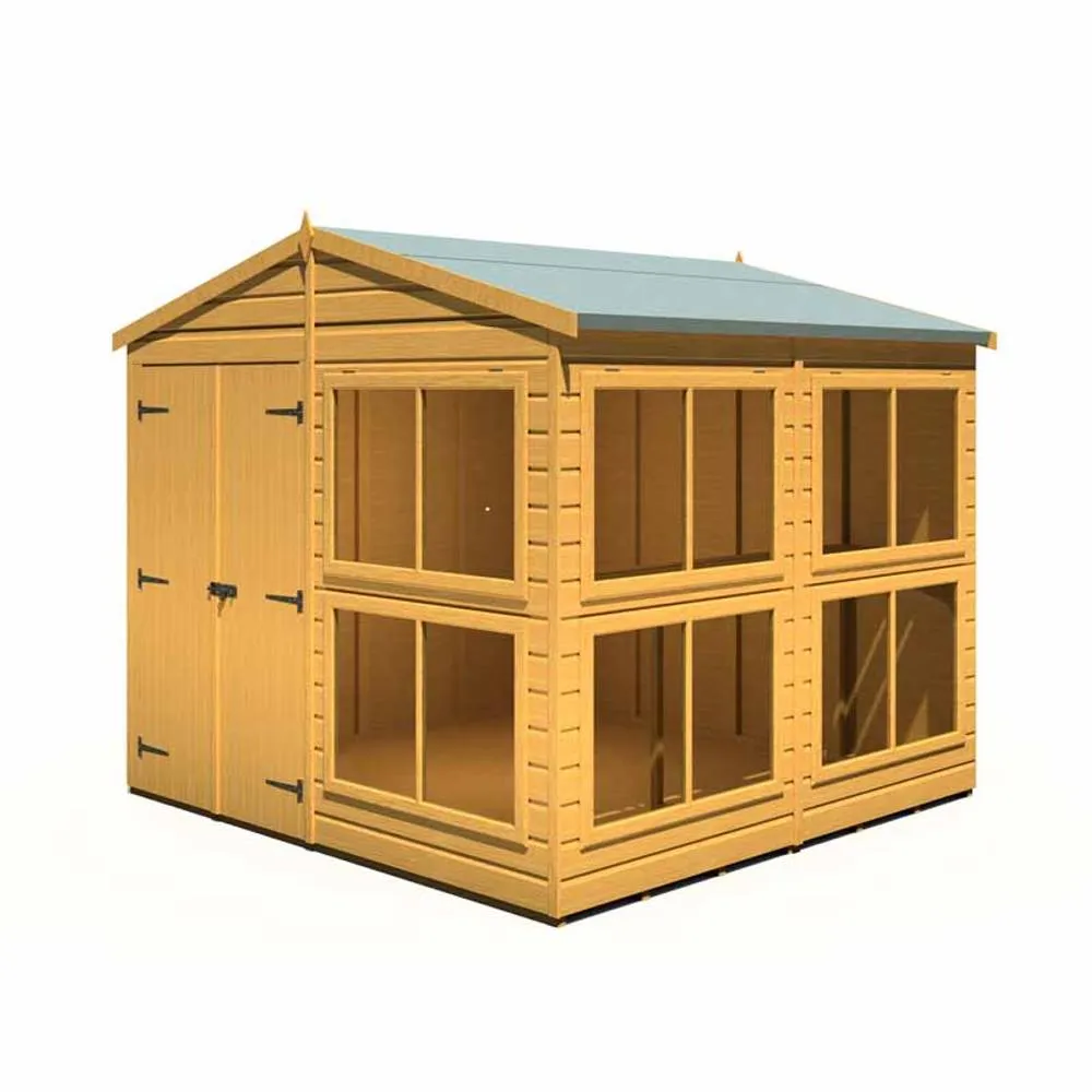 Shires Sun Hut 8 x 8 Feet Potting Shed - L238 x W244.8 x H222.5 cm in Brown 4