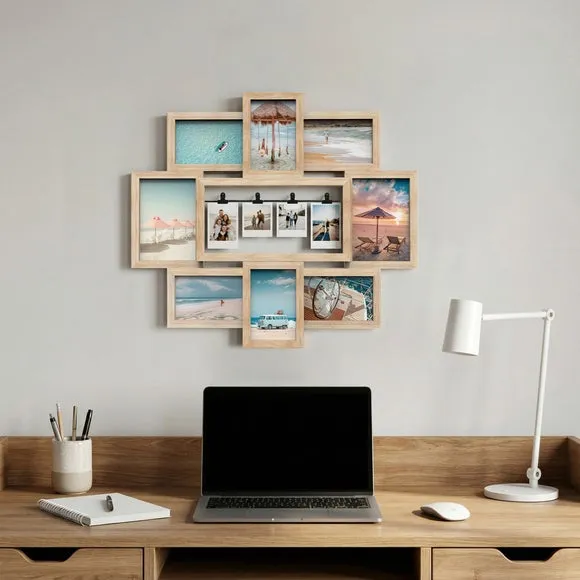 Wooden Peg Multi Photo Frame