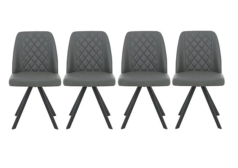 Jupiter Set of 4 Swivel Dining Chairs - Grey