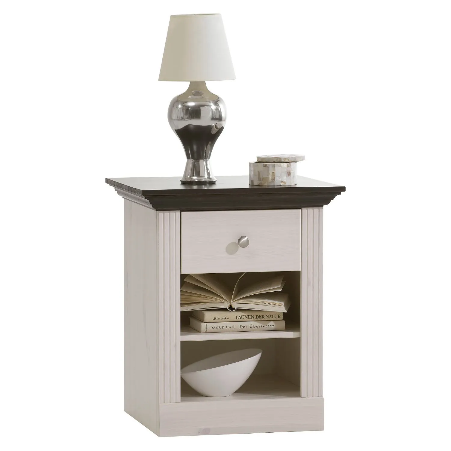Steens Monaco 1 Drawer Bedside Table White
