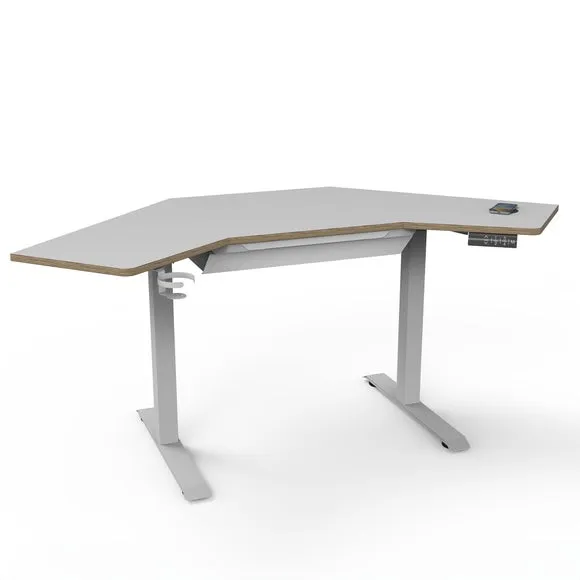 Gino Corner Height Adjustable Desk with Drawer 1