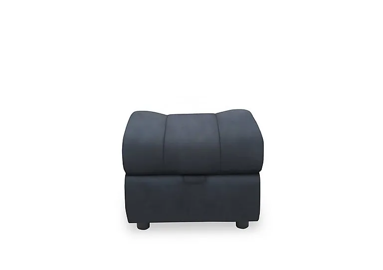 Aero Leather Storage Footstool - Navy