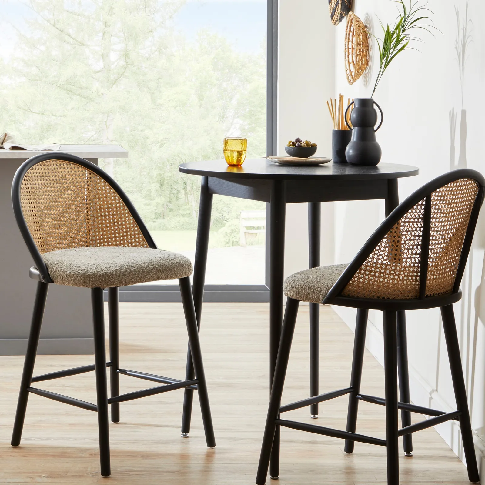 Luella Cane Bar Stool Cream