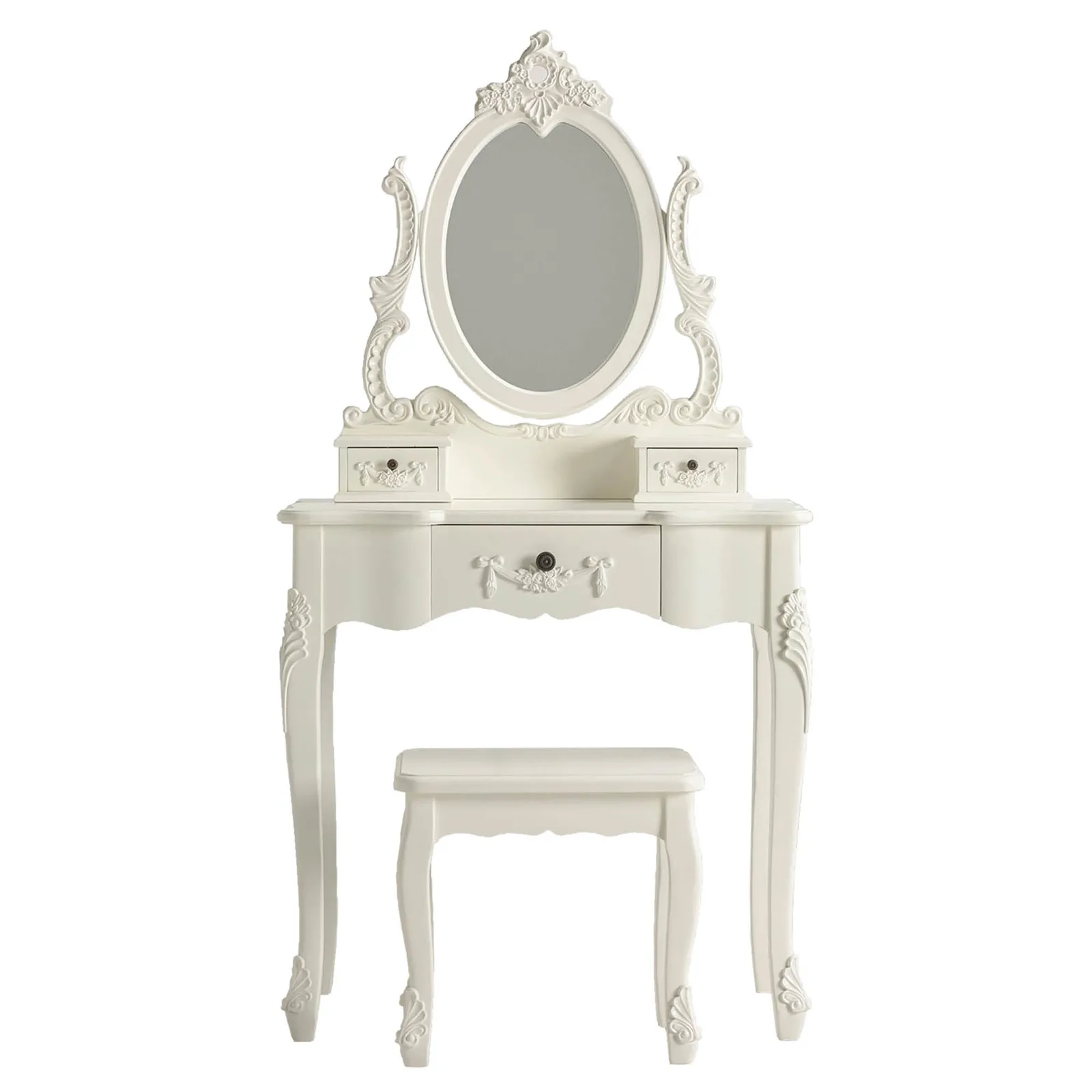 Toulouse Ivory Dressing Table Set White