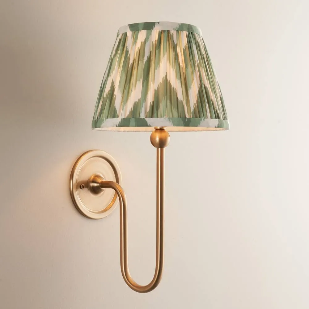 Netlighting Santiago Wall Light Green Fabric Zigzag Shade 20cm B22 2