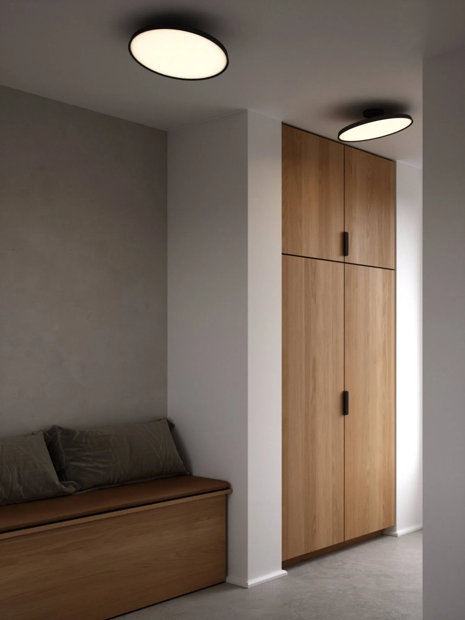 Nordlux Kaito Ceiling Light Black Metal Hallway LED 3000k Mains 39cm 3
