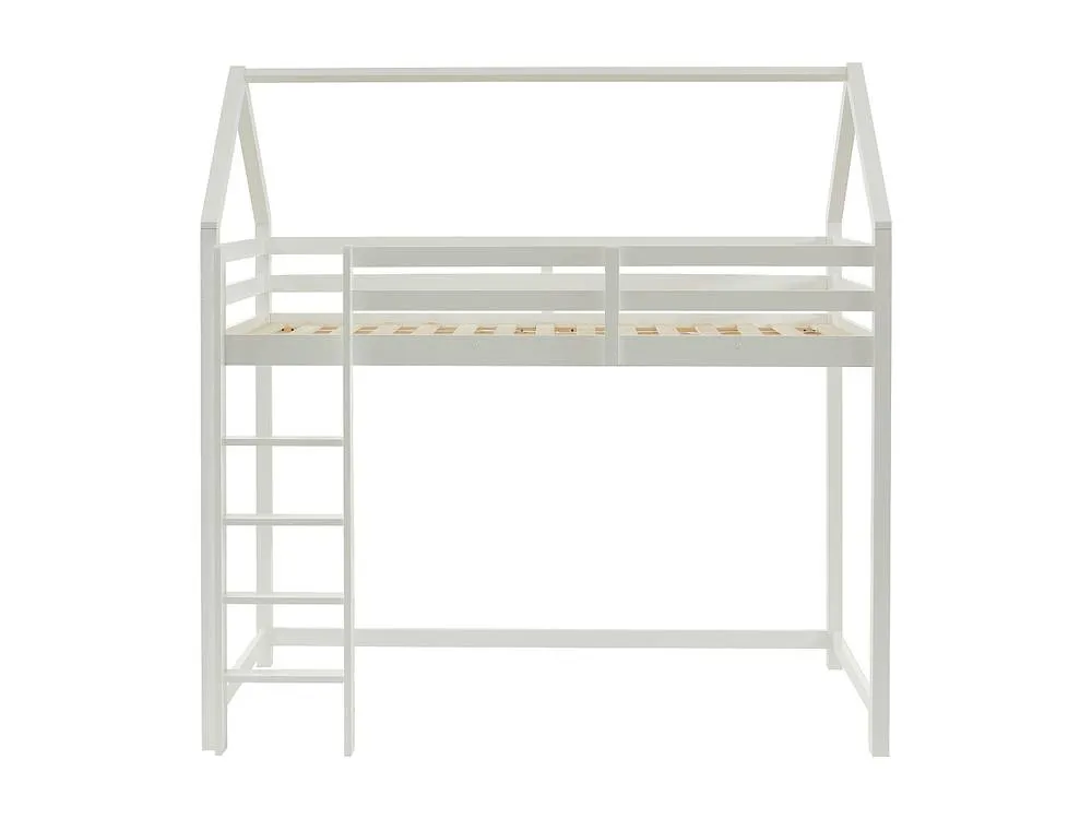 Vente-unique Cabin High Sleeper Bed 90 X 190 Cm - Solid Pine - White - TARZIA 2