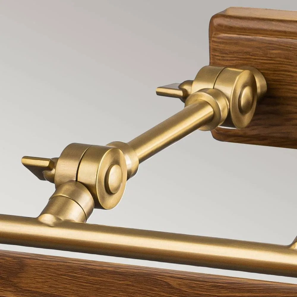 Netlighting Winchfield 4 Light Large Picture Light Aged Brass & Oak Effect in Gold 3