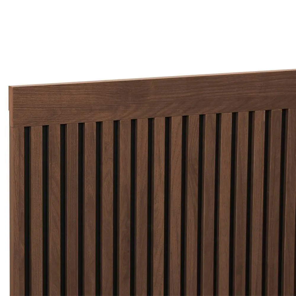 sweeek Decorative headboard with wood slats 140cm in Dark Brown 4