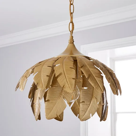 Farrah Gold Palm Leaf Pendant Light 2