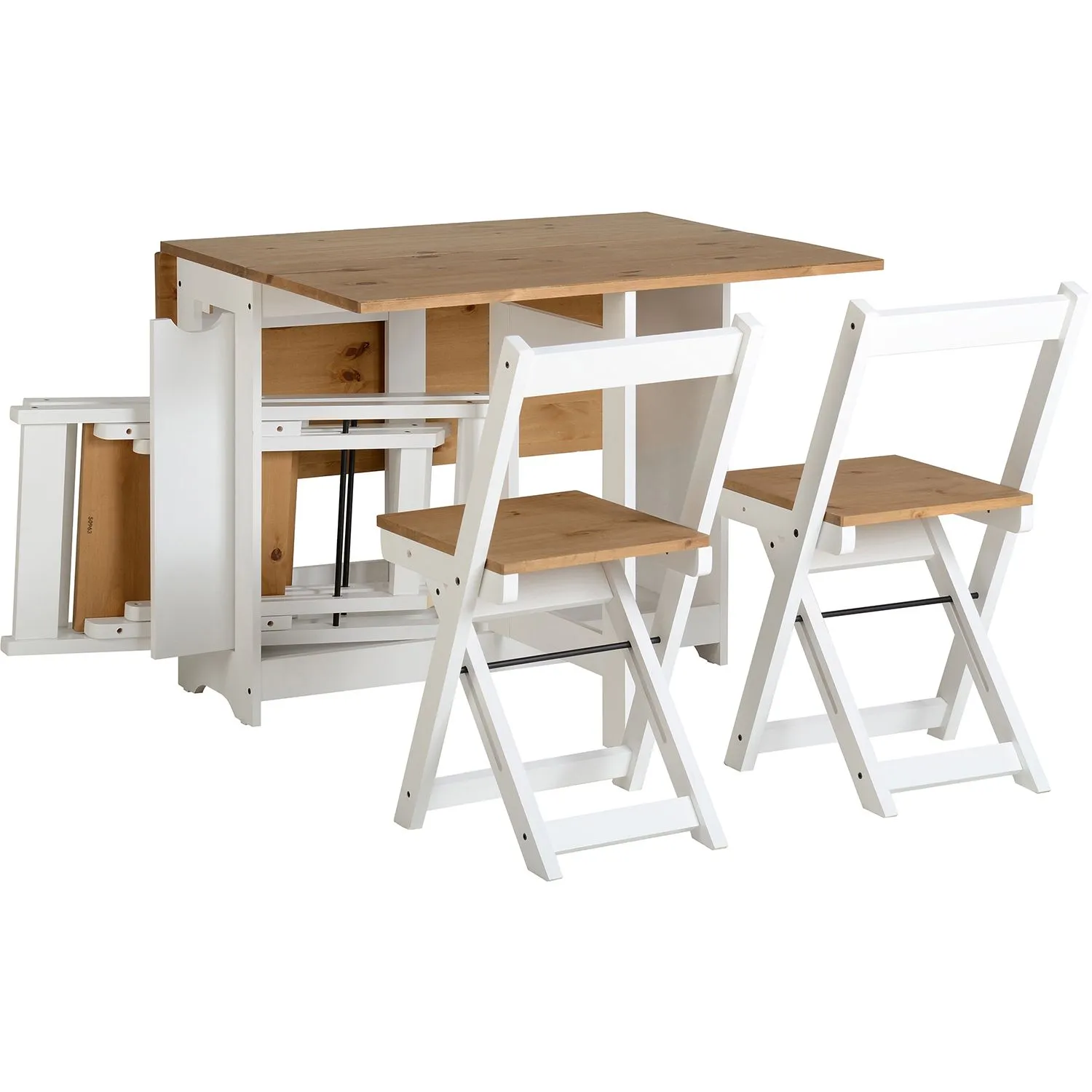 Seconique Santos Butterfly Dining Set in White 3