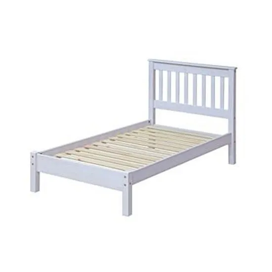 Corina Single Slatted Bed In White Washed Wax Finish