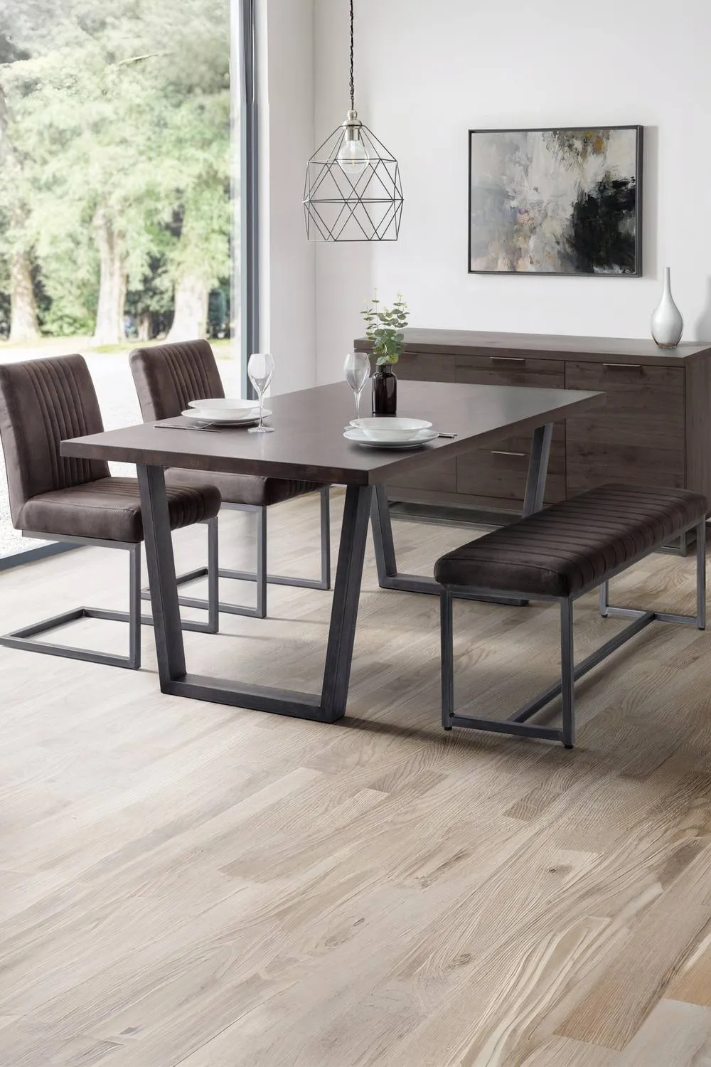 Julian Bowen Brooklyn Rectangular 4-6 Seater Dining Table in Dark Brown 2