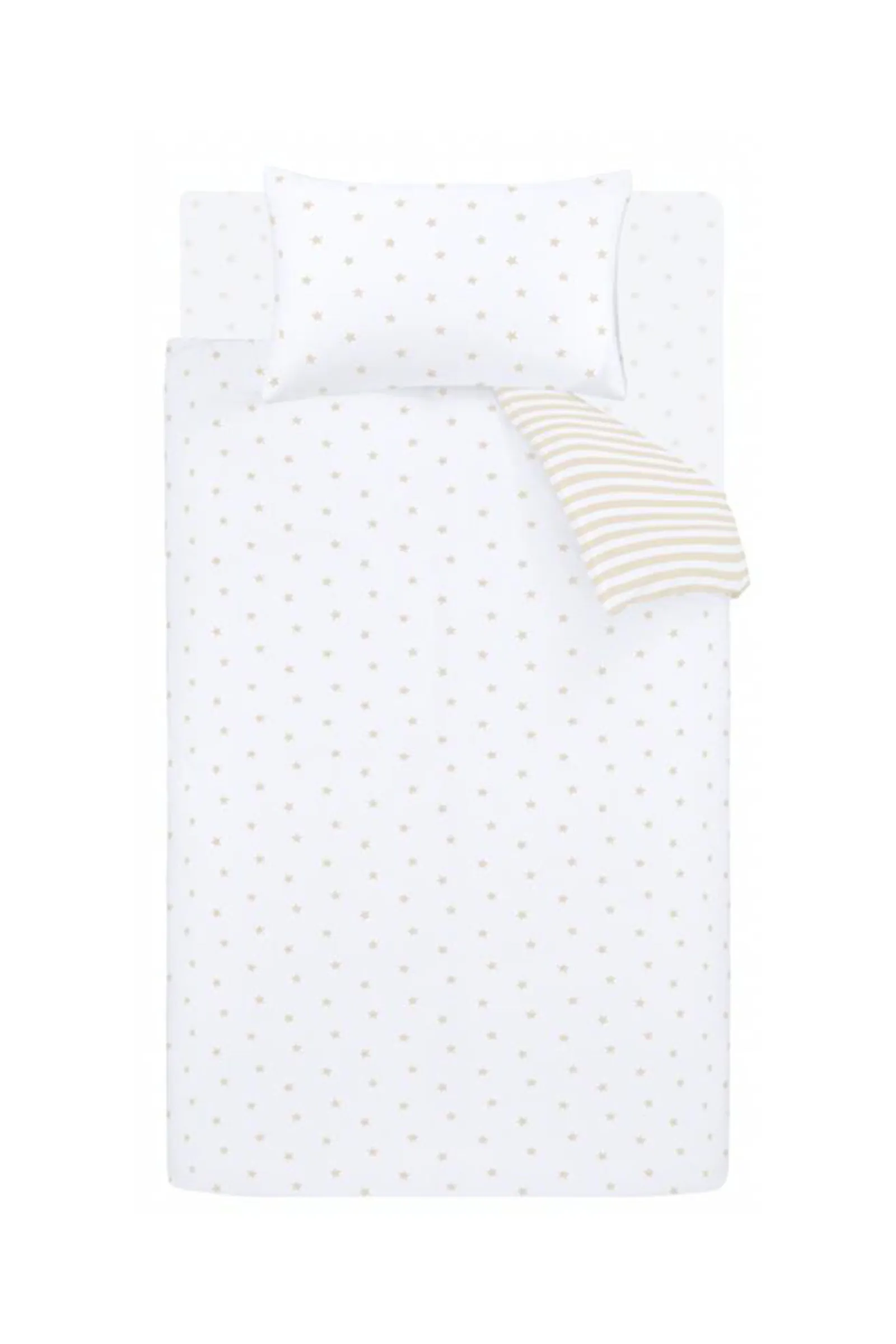 Bianca 'Mini Star & Stripes' Reversible Cotton Duvet Cover Set in Natural 5