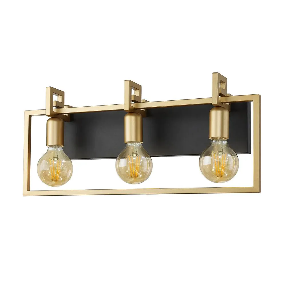 Netlighting Primero Modern 3 Light Wall Lamp in Gold