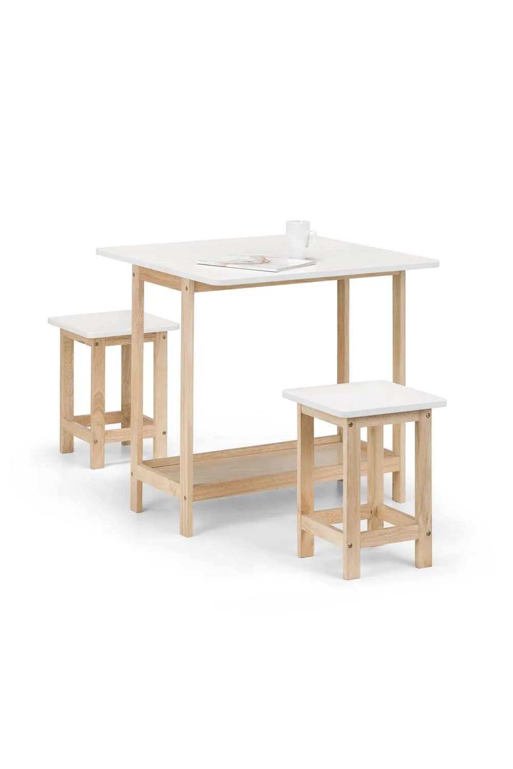 Julian Bowen Bergen Compact Folding 2 Seater Bar Set in White 3