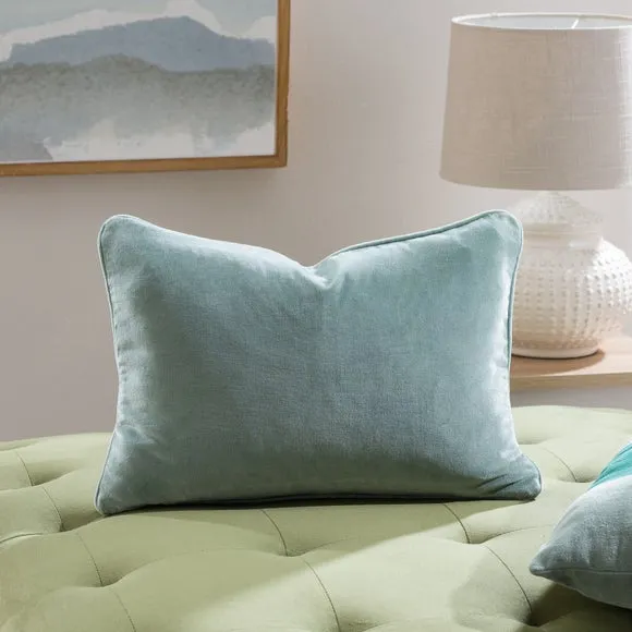 Clara Cotton Velvet Rectangle Cushion 1
