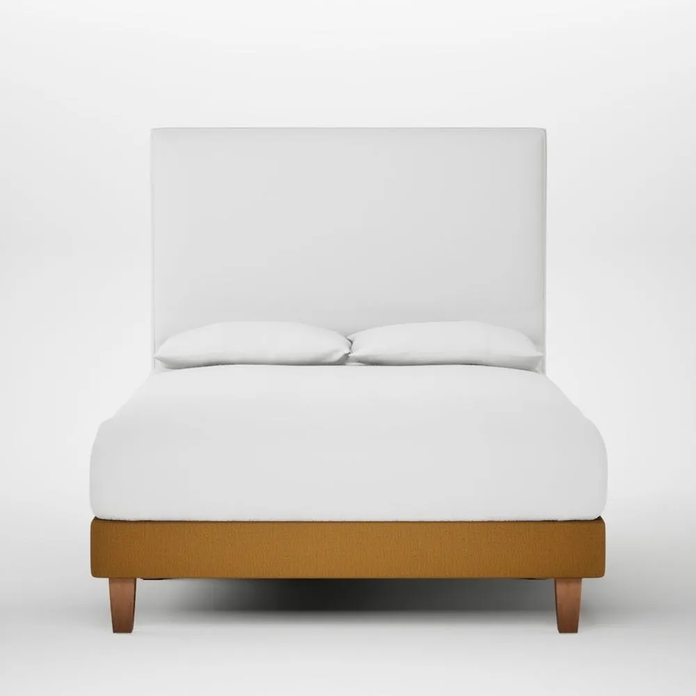 Heal's Shallow Divan Double Smart Cotton Linen Sahara Light Soild Wood Feet 1
