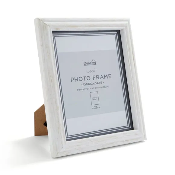 Churchgate Washed Wooden White Photo Frame 4