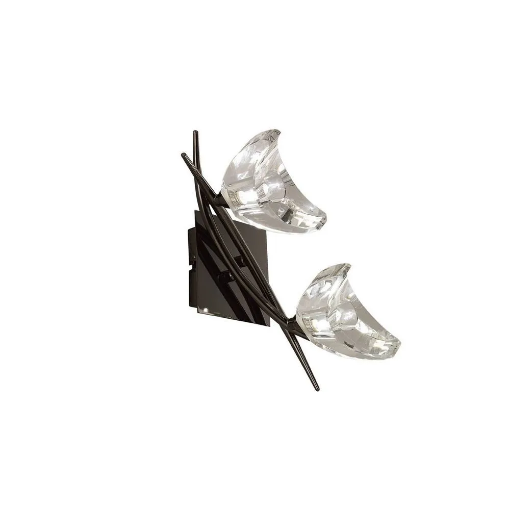 Netlighting Eclipse Wall Lamp Switched 2 Light G9 Black Chrome