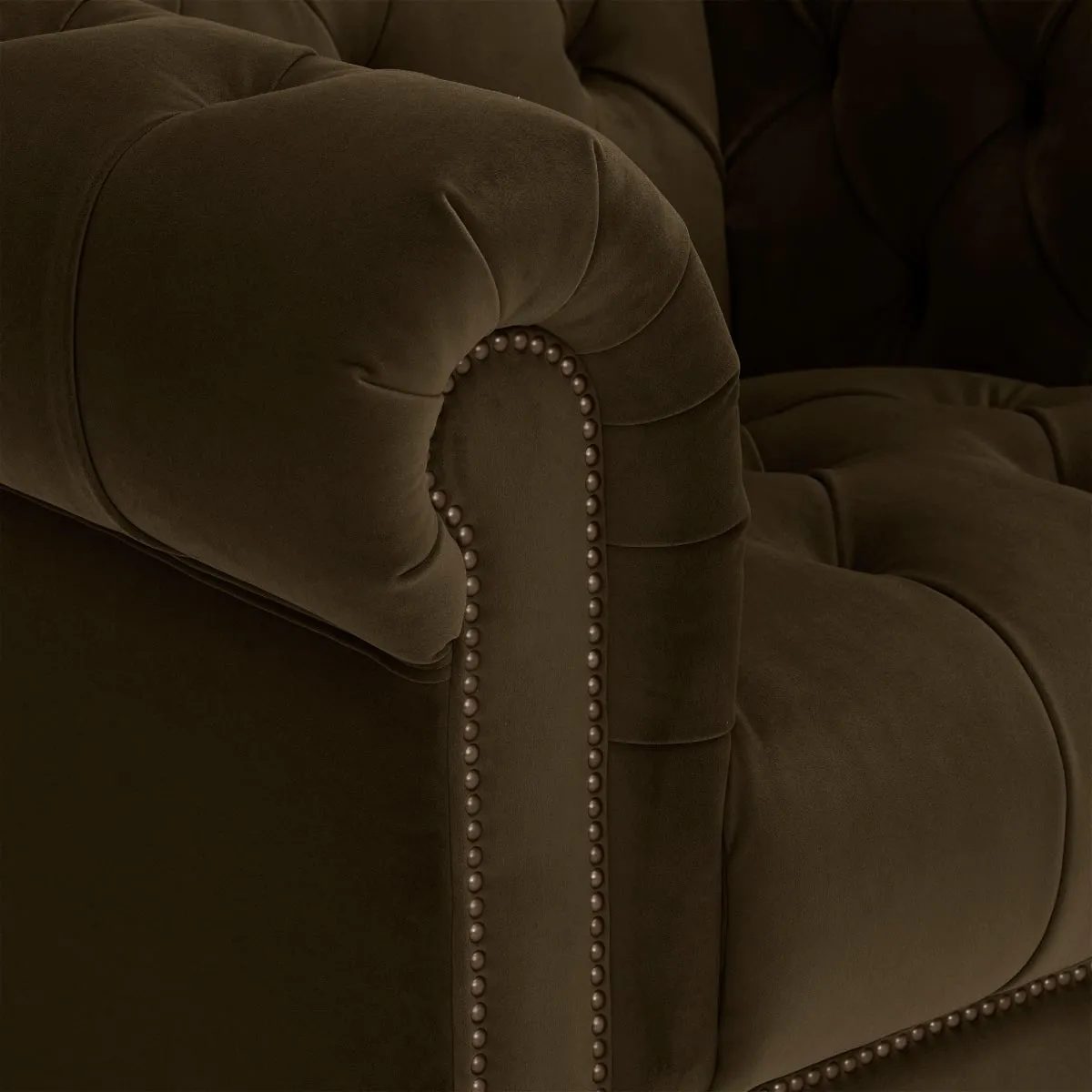 Ullswater 3.5 Seater Chesterfield Sofa, Green Velvet | Barker & Stonehouse 3
