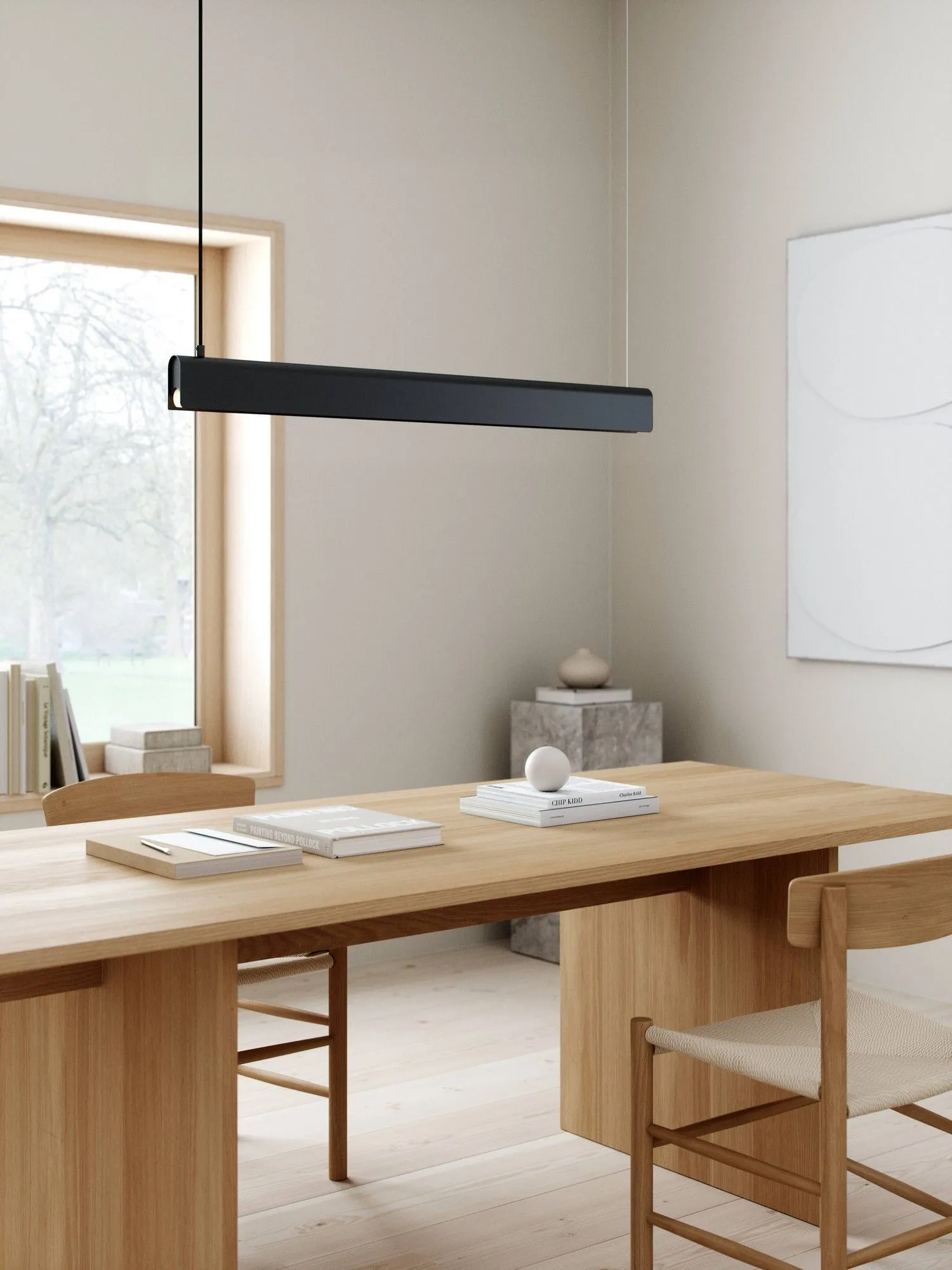 Nordlux Beau Pendant Light Black Metal Dining Room S14S 2700k Mains 100cm 3