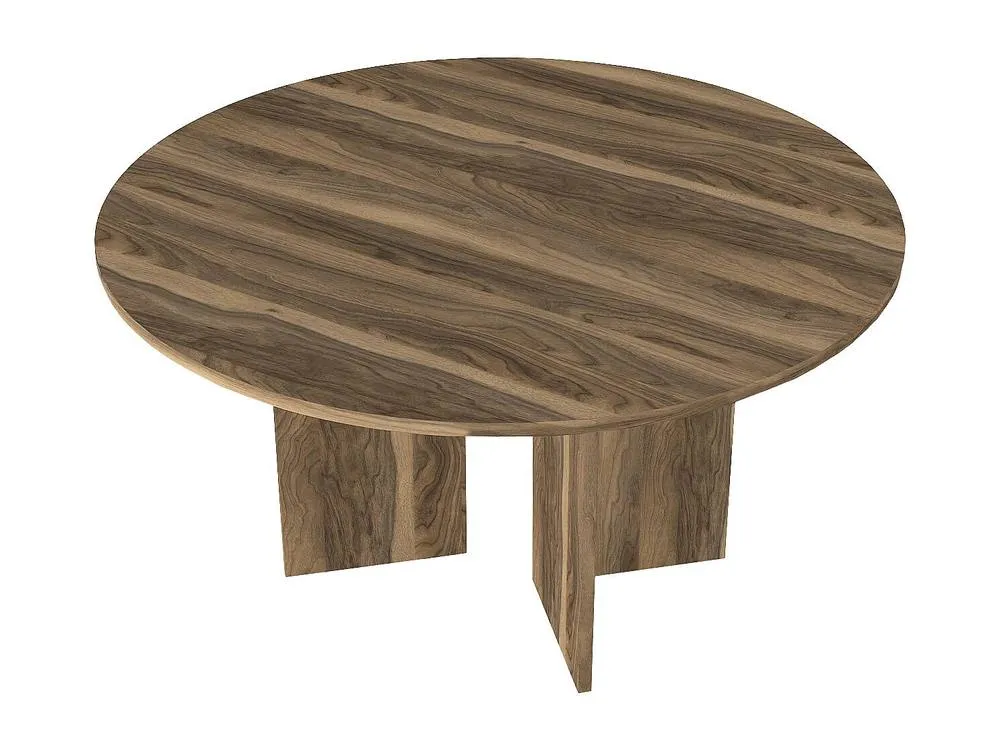 Vente-unique 6 - Seater Round Dining Table - Dark Oak TOPANIA in Walnut 5