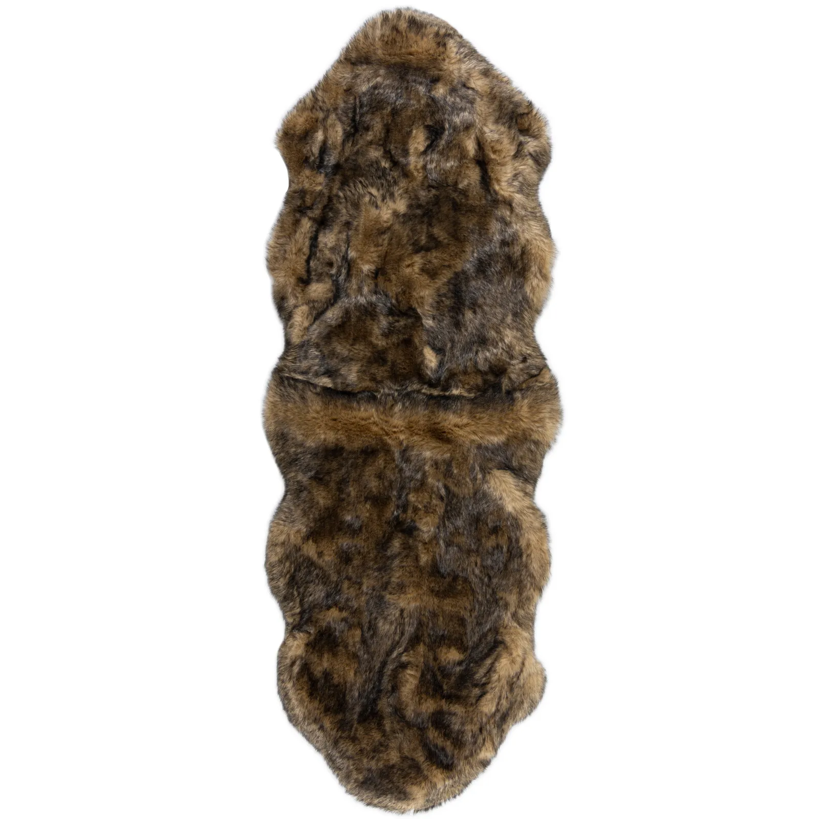 Copenhagen Double Pelt Faux Fur Rug Copenhagen Brown