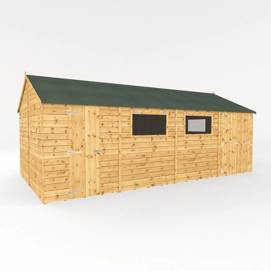 Mercia Premium Shiplap Reverse Apex Workshop - L322.7 x W606.2 x H250.3 cm in Brown