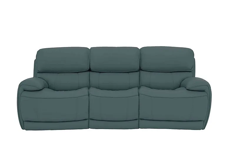 Rocco 3 Seater Leather Power Rocker Sofa with Headrests - BV Lake Green