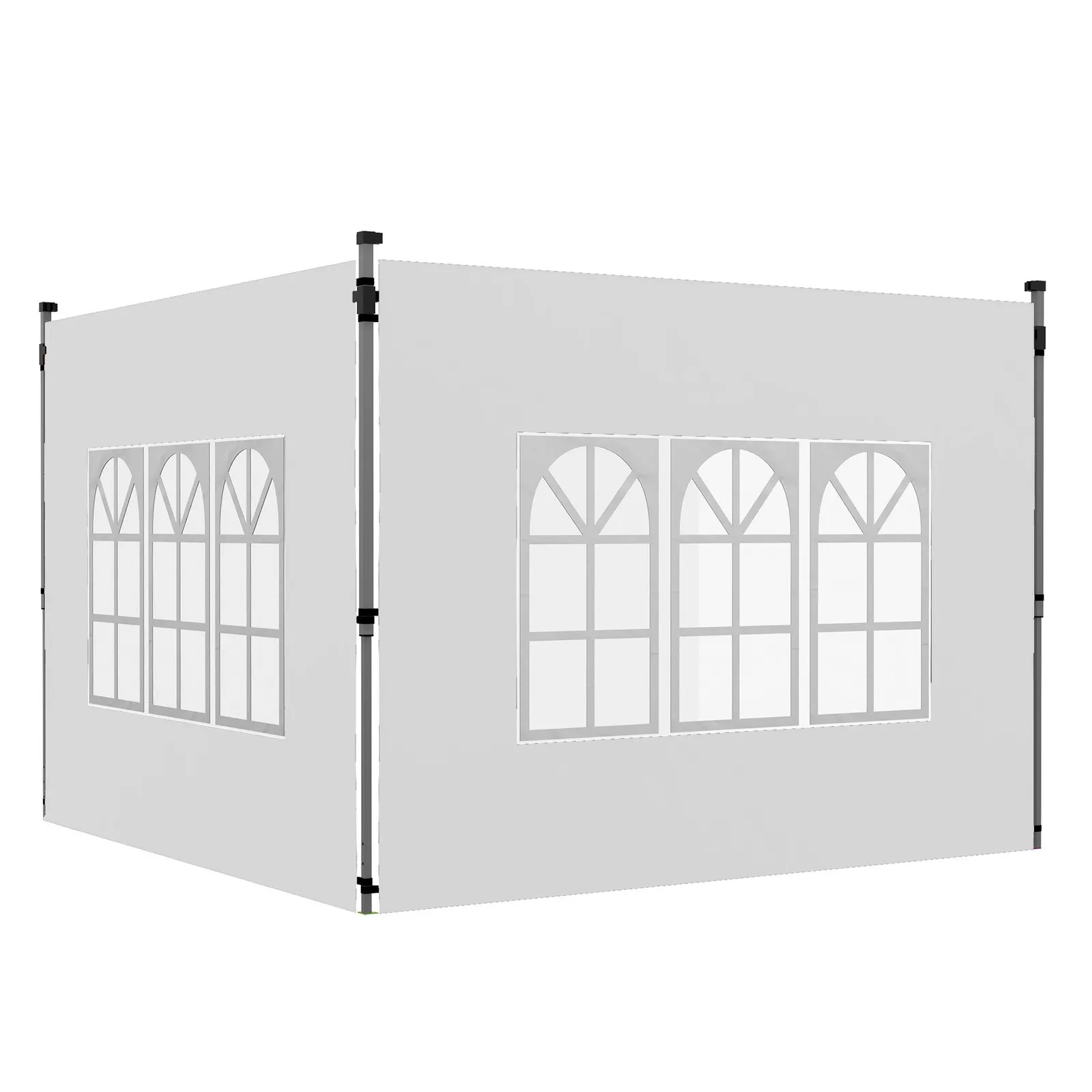 OUTSUNNY Gazebo Side Panels for 3x3(m) or 3x4m Pop Up Gazebo, 2 Pack in White 2