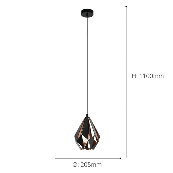 EGLO Carlton Art Deco Adjustable Pendant Light 4