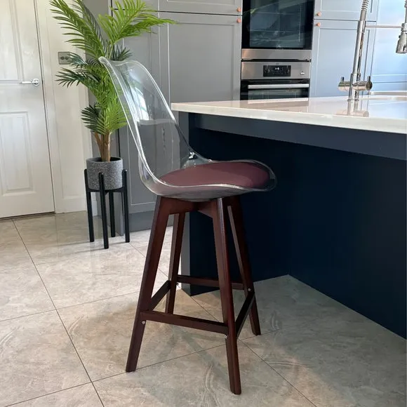 Fusion Living Soho Clear Plastic Bar Stool 1