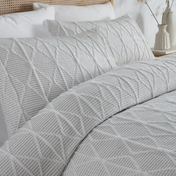 Serene Crinkle Stripe Duvet Cover & Pillowcase Set 3
