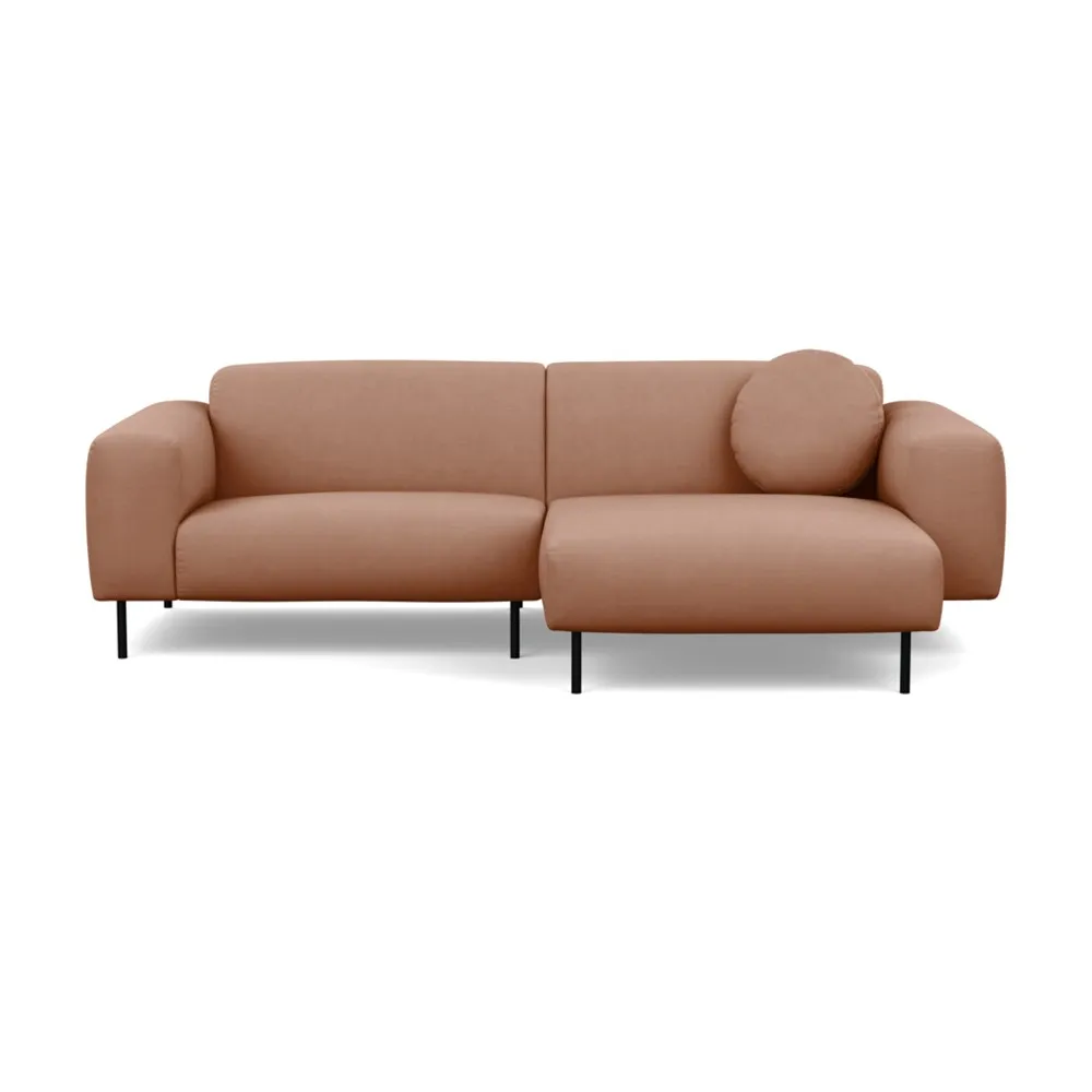 Heal's Luna Right Hand Facing Corner Chaise Sofa Siena Cotton Clay Black Feet