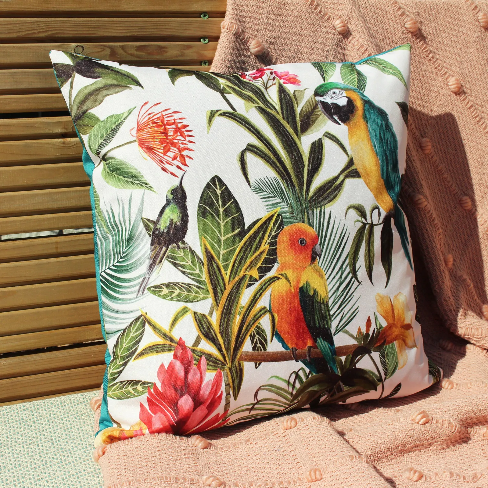 Evans Lichfield Parrots Tropical Water & UV Resistant Outdoor Cushion