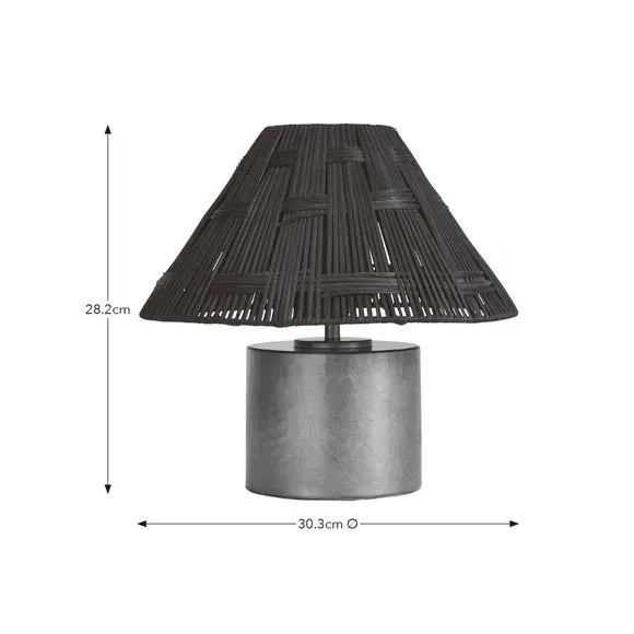 Chunky Metal & Rattan Table Lamp 6