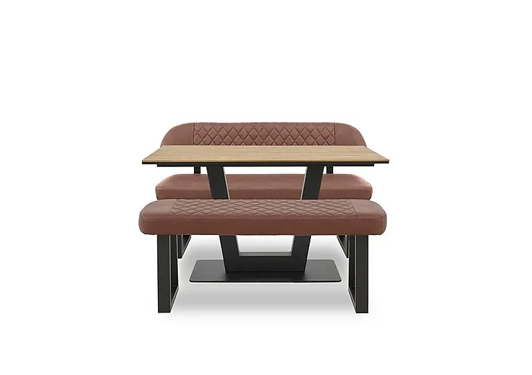 Venus Dining Table, High Back Bench and Low Bench - Tan