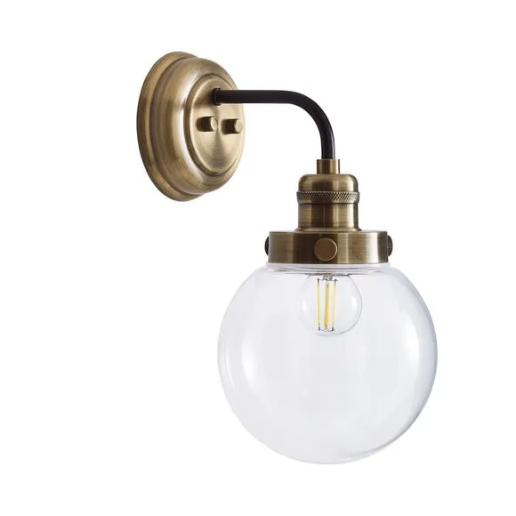 Broden Bathroom Wall Light Antique Brass 5