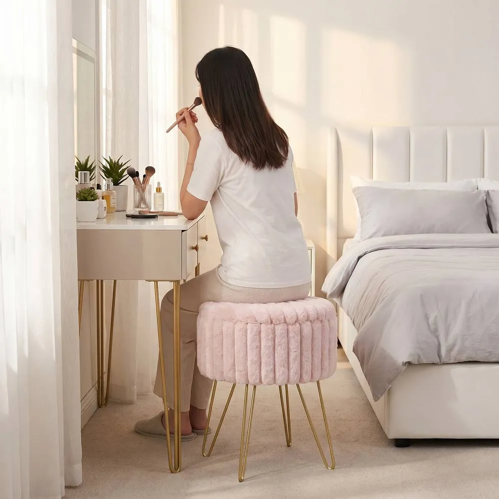 GAVENO CAVAILIA Ribbed Hairpin Storage Stool in Pink 3