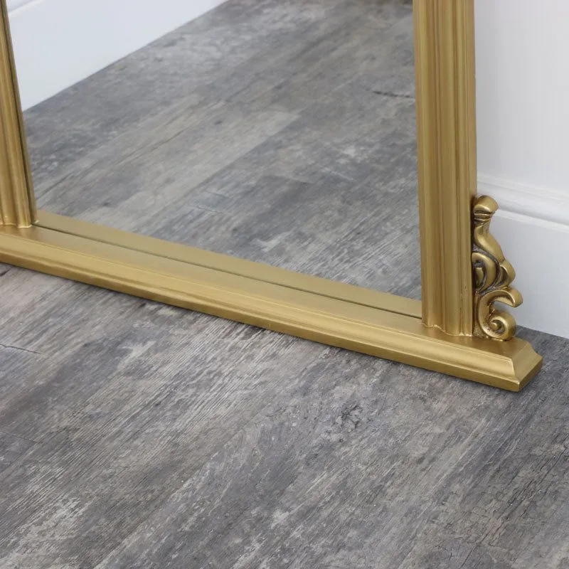 Melody Maison Tall Gold Ornate Vintage Wall / Leaner Mirror 80cm X 180cm 6