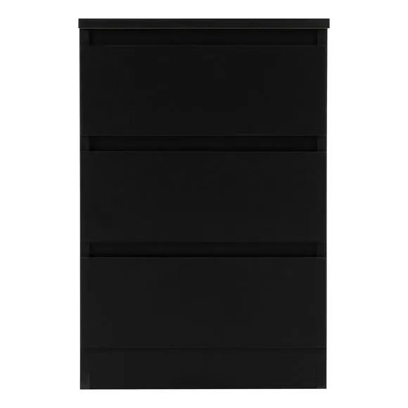 Return - Walker 3 Drawer Bedside Table, Black 2