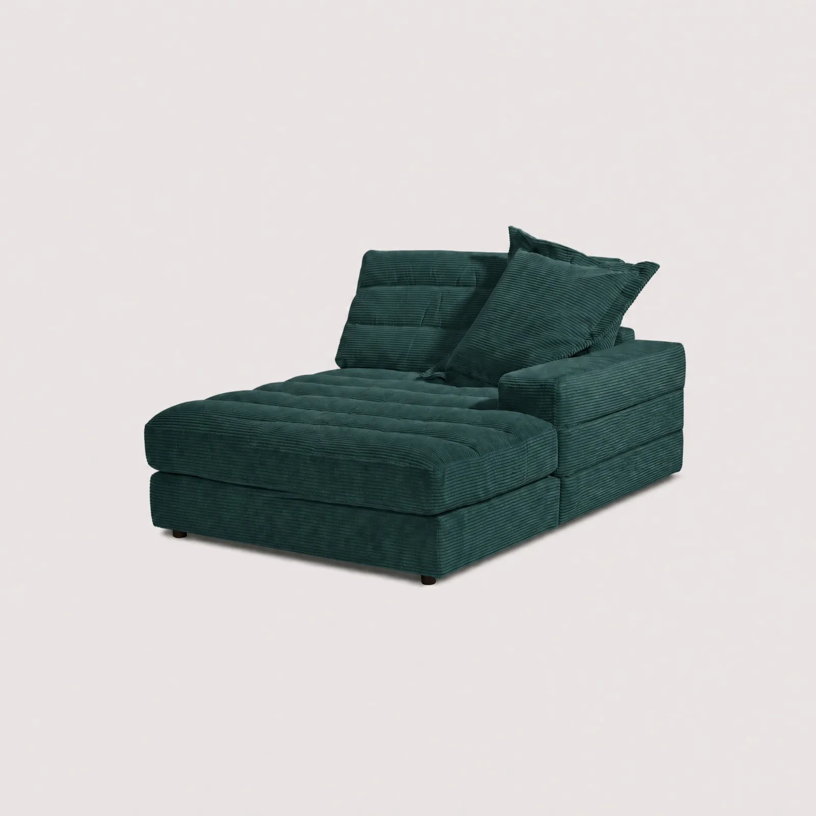 Twain Long Longchair Armrest Right Modular Sofa, Green Fabric | Barker & Stonehouse 1